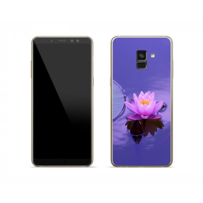 Gél tok mmCase a mobil Samsung Galaxy A8 (2018) - virág a felületen