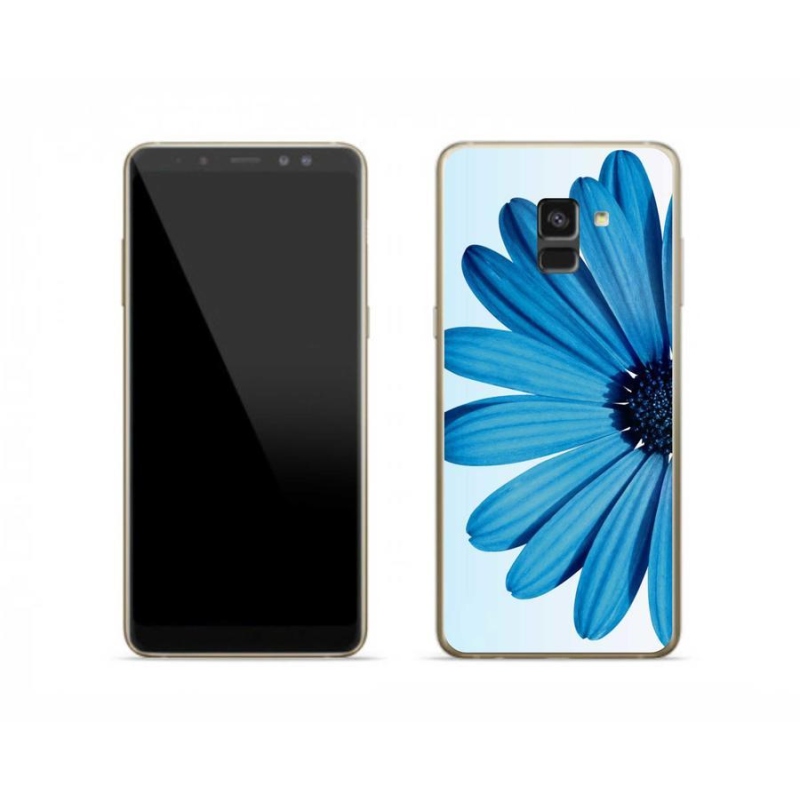 Gél tok mmCase mobiltelefonhoz Samsung Galaxy A8 (2018) - kék margaréta