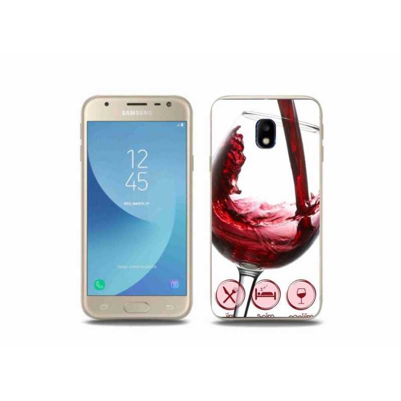 Gél tok mmCase mobiltelefonhoz Samsung Galaxy J3 (2017) - borospohár piros