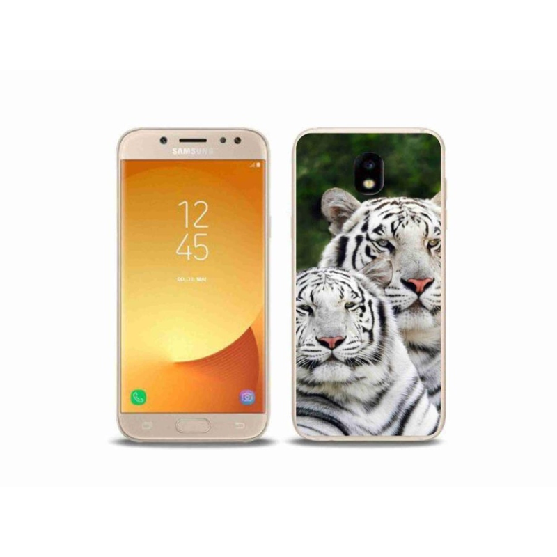 Gél tok mmCase a Samsung Galaxy J5 (2017) - fehér tigrisek számára