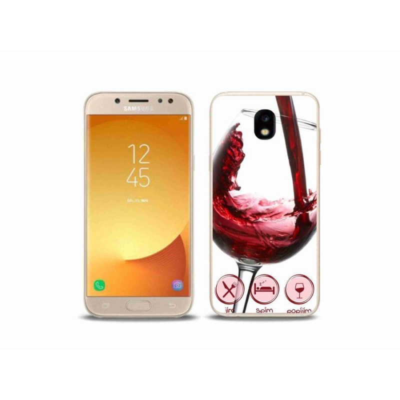 Gél tok mmCase mobiltelefonhoz Samsung Galaxy J5 (2017) - borospohár piros