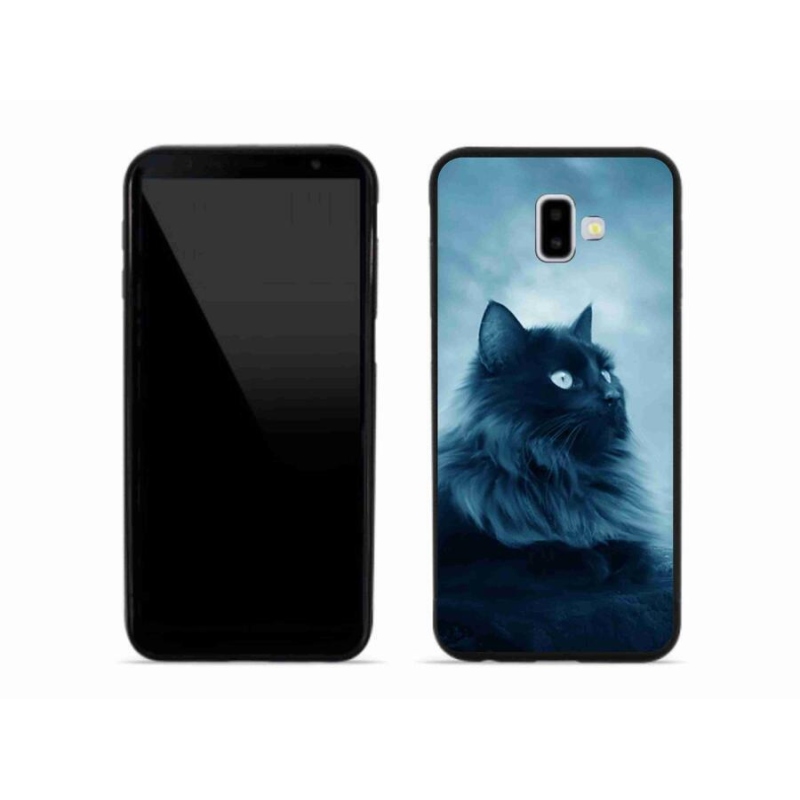 Gél tok mmCase a Samsung Galaxy J6 Plus készülékhez - fekete macska 1