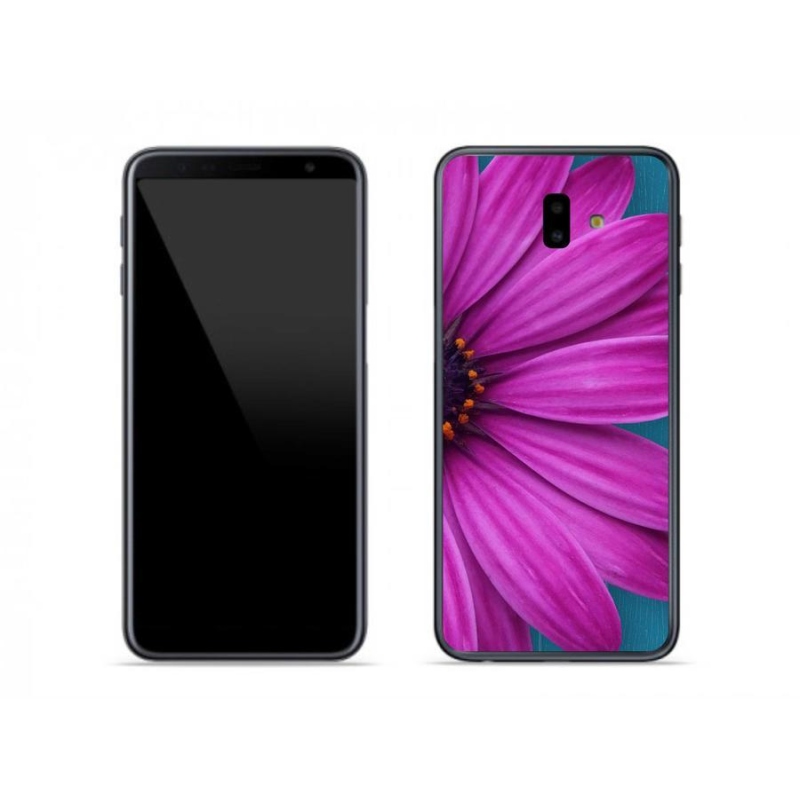 Gél tok mmCase mobiltelefonhoz Samsung Galaxy J6 Plus - lila százszorszép