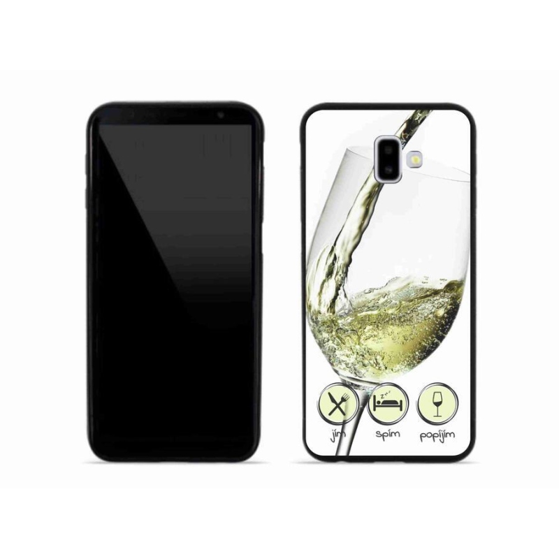 Gél tok mmCase mobiltelefonhoz Samsung Galaxy J6 Plus - borospohár fehér