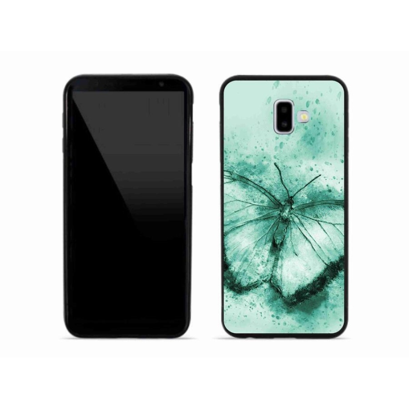 Gél tok mmCase Samsung Galaxy J6 Plus készülékhez - zöld pillangó