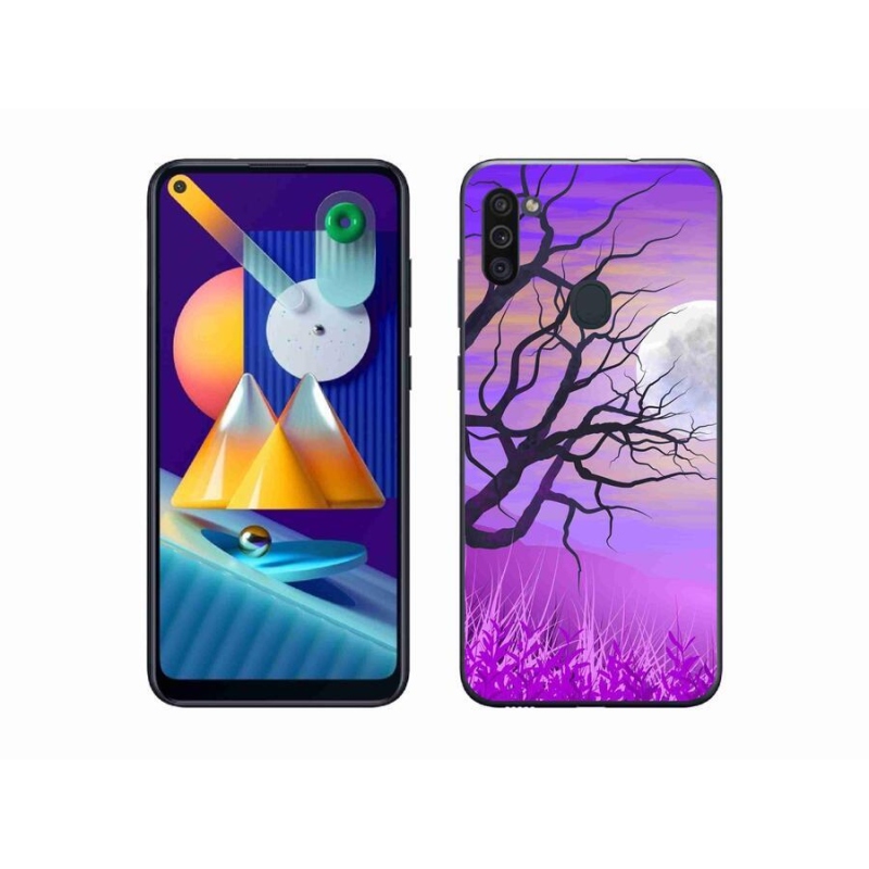 Gél tok mmCase mobiltelefonhoz Samsung Galaxy M11 - karikatúra kidőlt fa