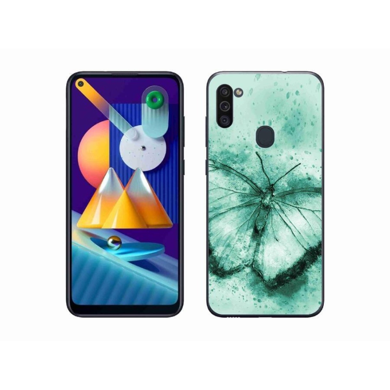 Gél tok mmCase Samsung Galaxy M11 készülékhez - zöld pillangó
