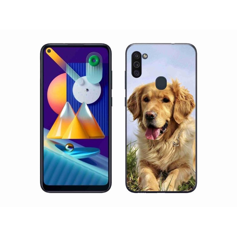 Gél tok mmCase mobiltelefonhoz Samsung Galaxy M11 - arany retriever