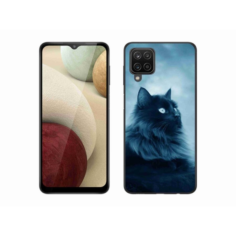 Gél tok mmCase Samsung Galaxy M12 - fekete macska 1
