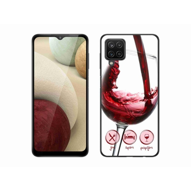 Gél tok mmCase mobiltelefonhoz Samsung Galaxy M12 - borospohár piros