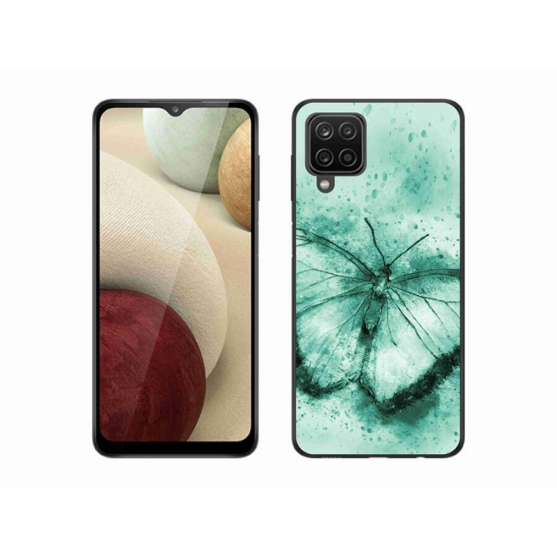 Gél tok mmCase a Samsung Galaxy M12 készülékhez - zöld pillangó