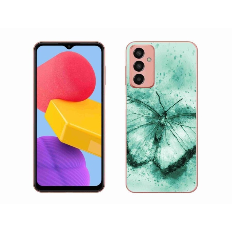 Gél tok mmCase Samsung Galaxy M13 készülékhez - zöld pillangó