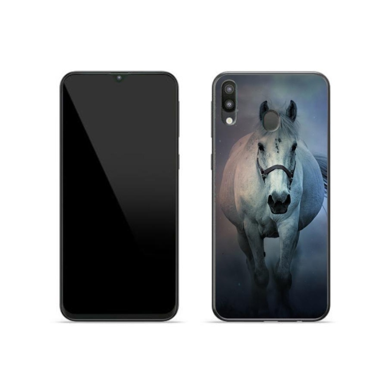 Gél tok mmCase a Samsung Galaxy M20 készülékhez - futó fehér ló