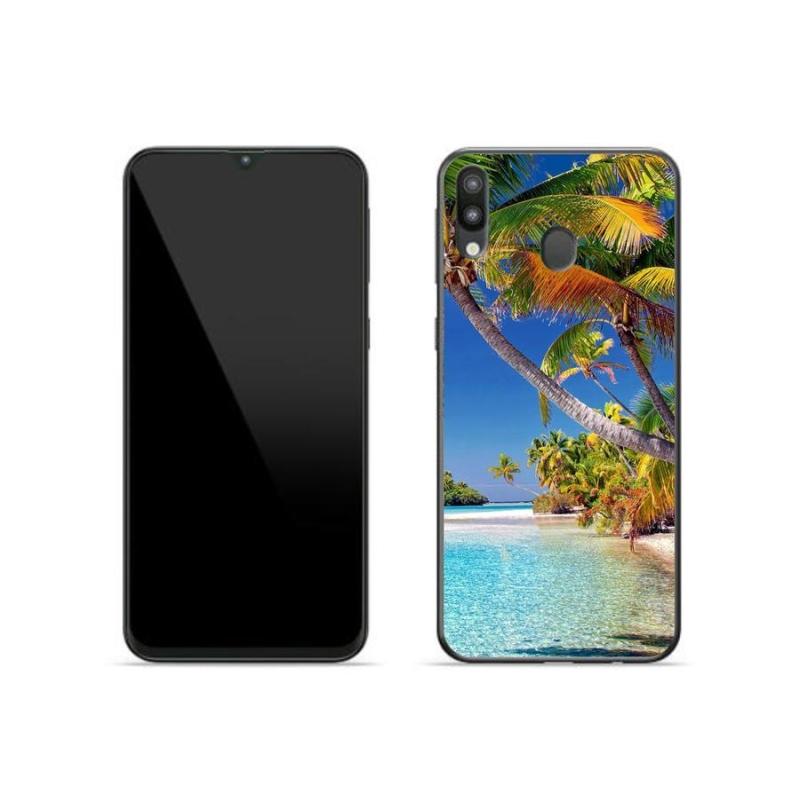 Gél tok mmCase mobiltelefonhoz Samsung Galaxy M20 - tengerparti strand