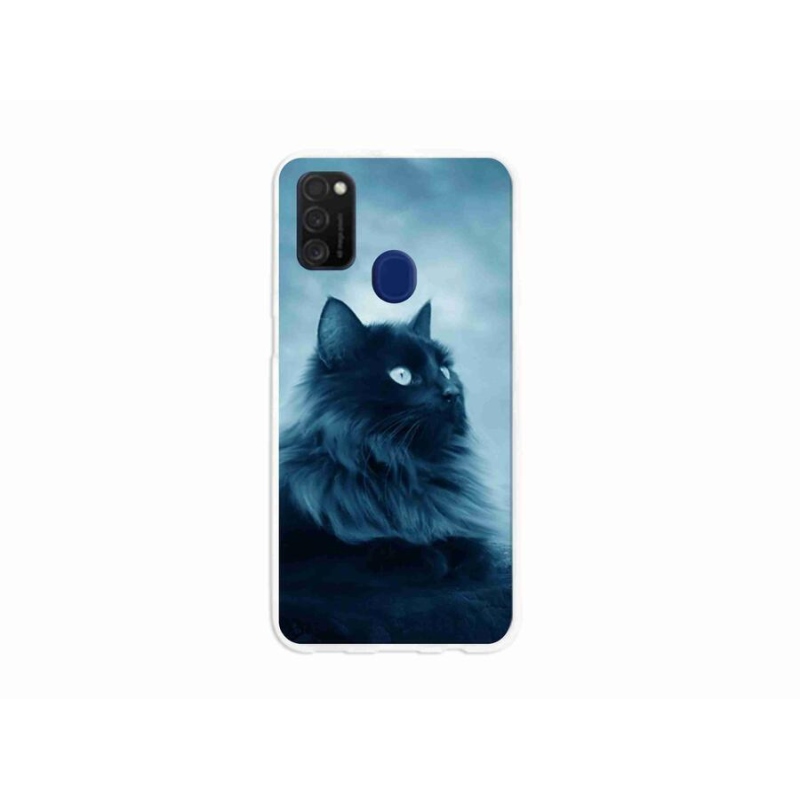 Gél tok mmCase a Samsung Galaxy M21 készülékhez - fekete macska 1