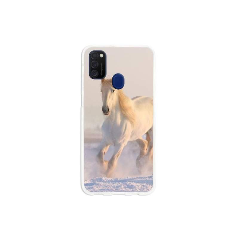 Gél tok mmCase mobiltelefonhoz Samsung Galaxy M21 - ló a hóban