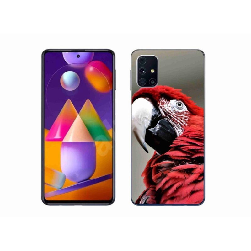 Gél tok mmCase Samsung Galaxy M31s készülékhez - papagáj ara piros