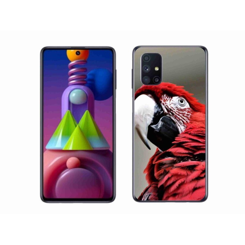 Gél tok mmCase mobiltelefonhoz Samsung Galaxy M51 - papagáj ara piros