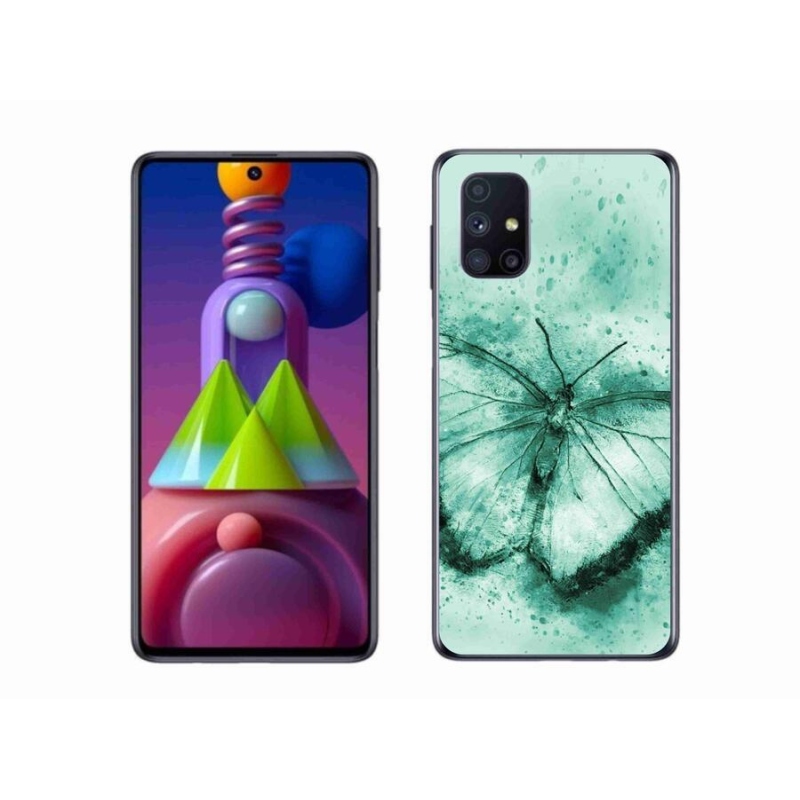 Gél tok mmCase a Samsung Galaxy M51 készülékhez - zöld pillangó