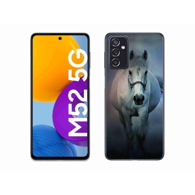 Gél tok mmCase Samsung Galaxy M52 5G - futó fehér ló - Samsung Galaxy M52 5G - futó fehér ló
