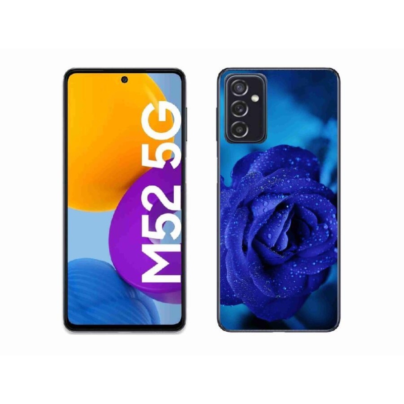 Gél tok mmCase Samsung Galaxy M52 5G - kék rózsa