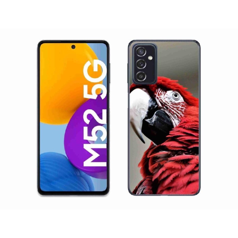 Gél tok mmCase a Samsung Galaxy M52 5G készülékhez - papagáj ara piros