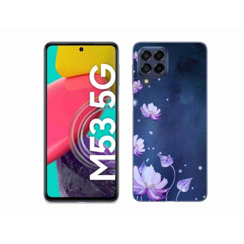 Gél tok mmCase a mobil Samsung Galaxy M53 5G mobiltelefonhoz - hulló virágok