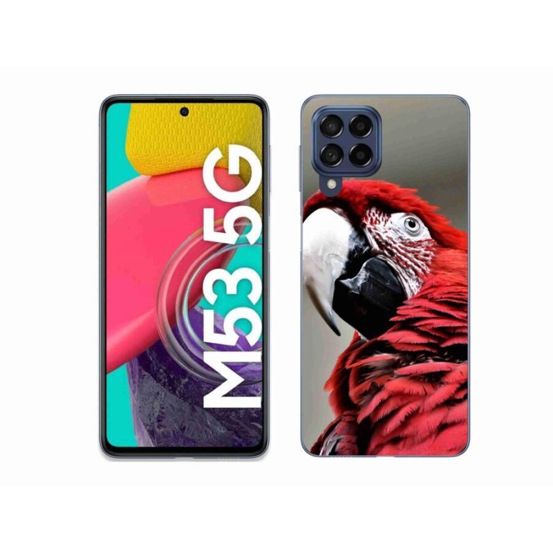 Gél tok mmCase a Samsung Galaxy M53 5G készülékhez - papagáj ara piros