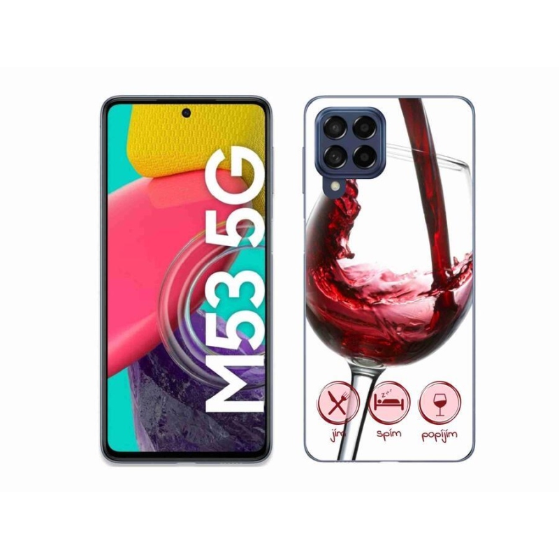 Gél tok mmCase mobiltelefonhoz Samsung Galaxy M53 5G - borospohár piros