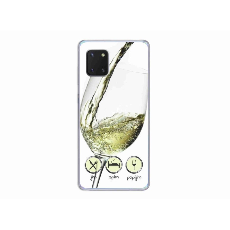 Gél tok mmCase mobiltelefonhoz Samsung Galaxy Note 10 Lite - borospohár fehér