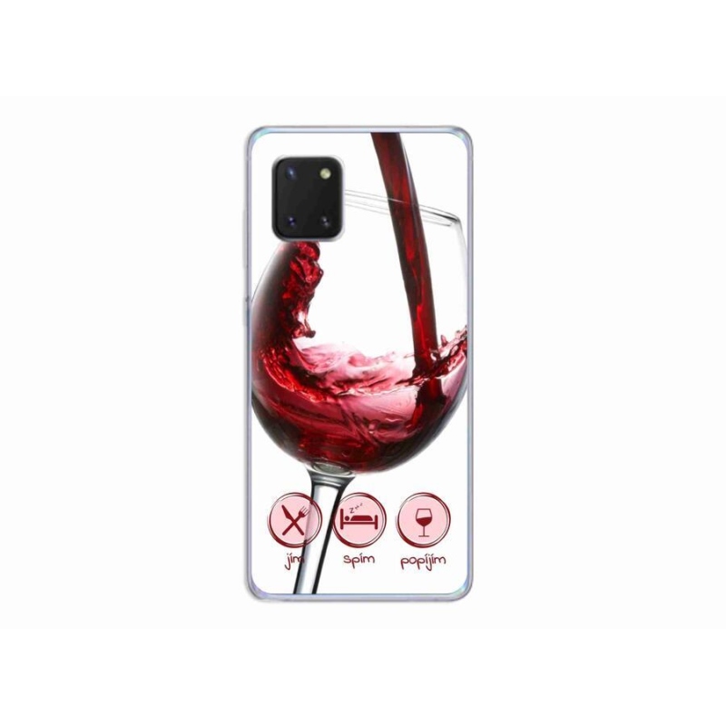 Gél tok mmCase mobiltelefonhoz Samsung Galaxy Note 10 Lite - borospohár piros