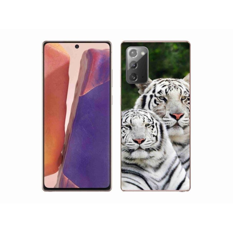 Gél tok mmCase a Samsung Galaxy Note 20/Note 20 5G készülékhez - fehér tigrisek