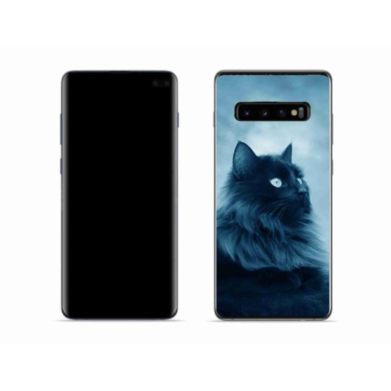 Gél tok mmCase a Samsung Galaxy S10 készülékhez - fekete macska 1