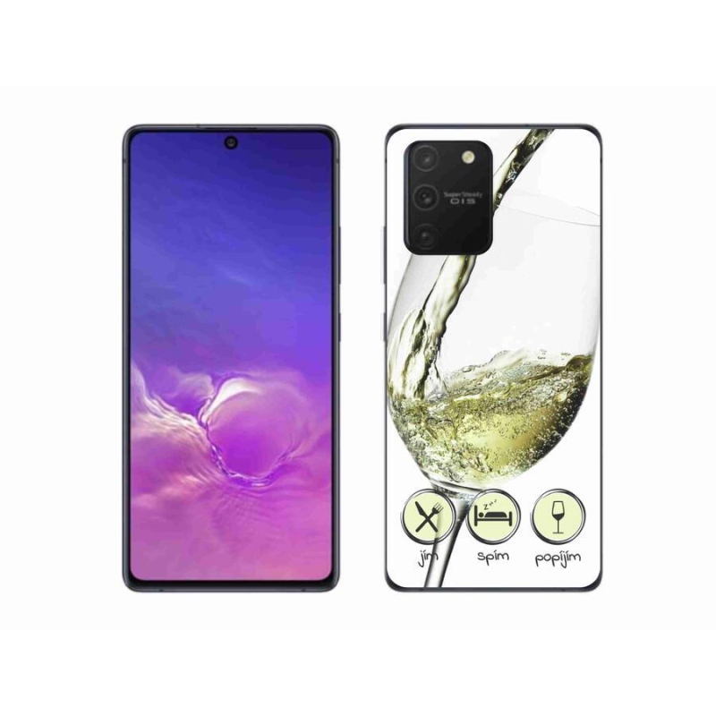 Gél tok mmCase mobiltelefonhoz Samsung Galaxy S10 Lite - borospohár fehér