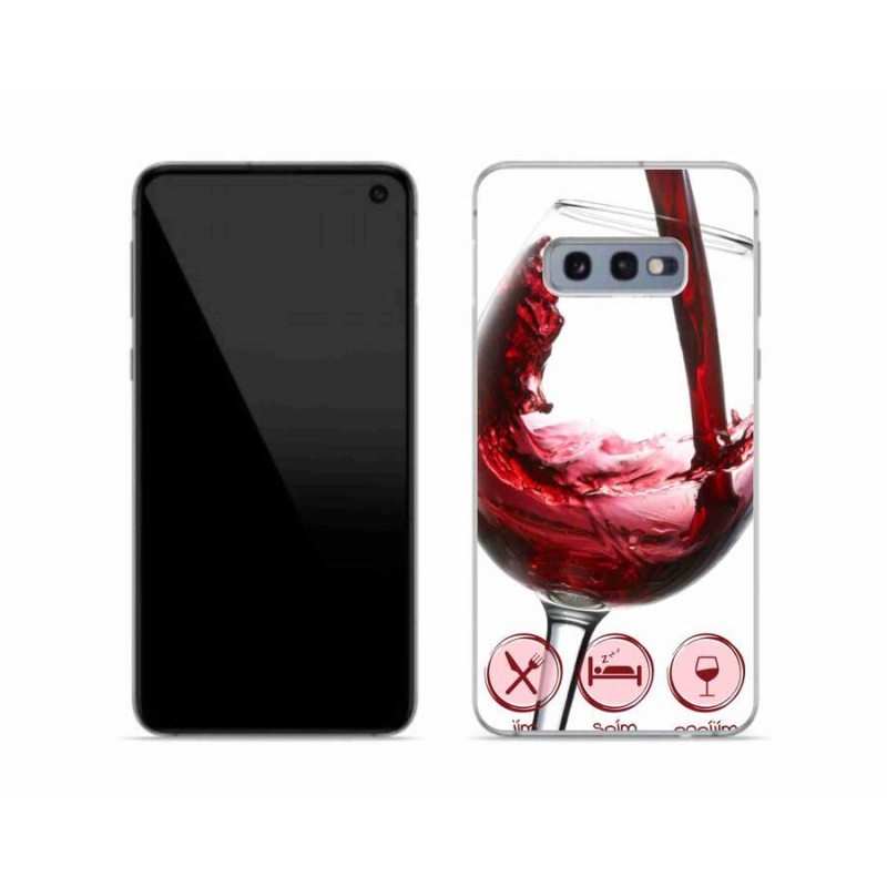 Gél tok mmCase mobiltelefonhoz Samsung Galaxy S10e - borospohár piros
