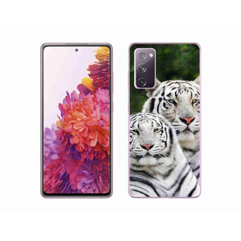 Gél tok mmCase Samsung Galaxy S20 FE készülékhez - fehér tigrisek
