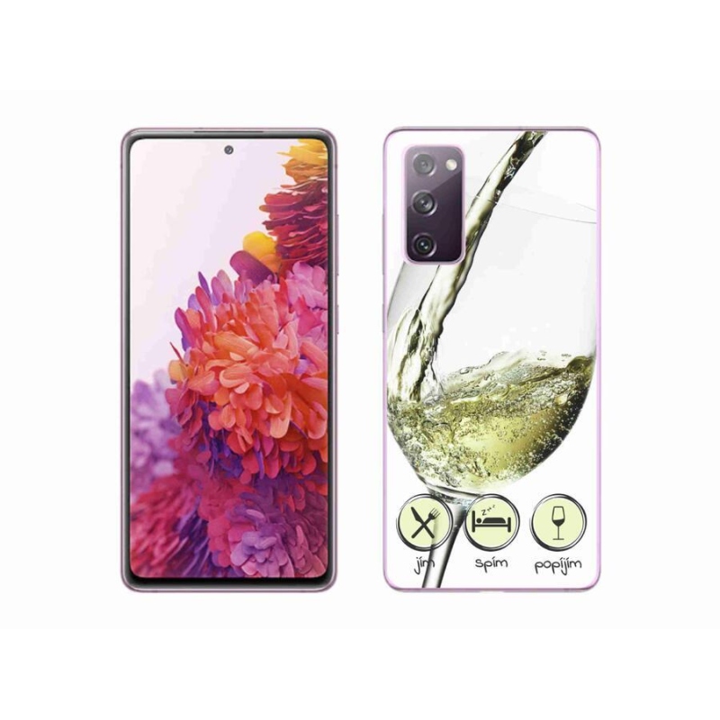 Gél tok mmCase mobiltelefonhoz Samsung Galaxy S20 FE - borospohár fehér