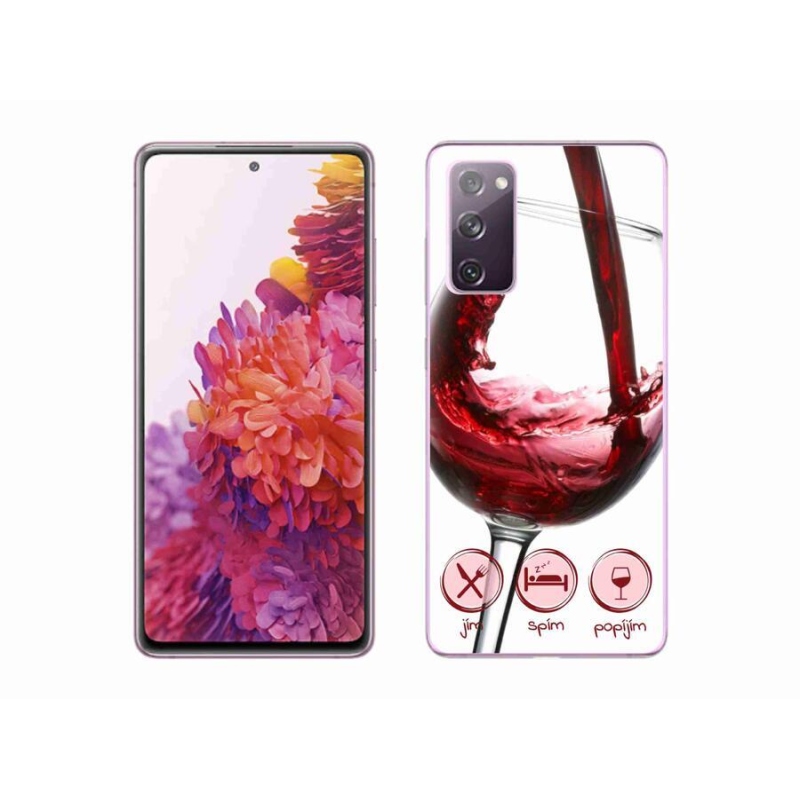 Gél tok mmCase mobiltelefonhoz Samsung Galaxy S20 FE - borospohár piros