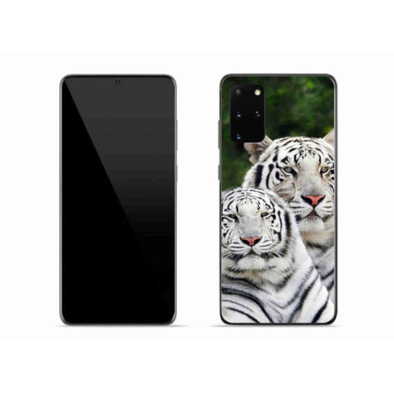 Gél tok mmCase Samsung Galaxy S20 Plus készülékhez - fehér tigrisek