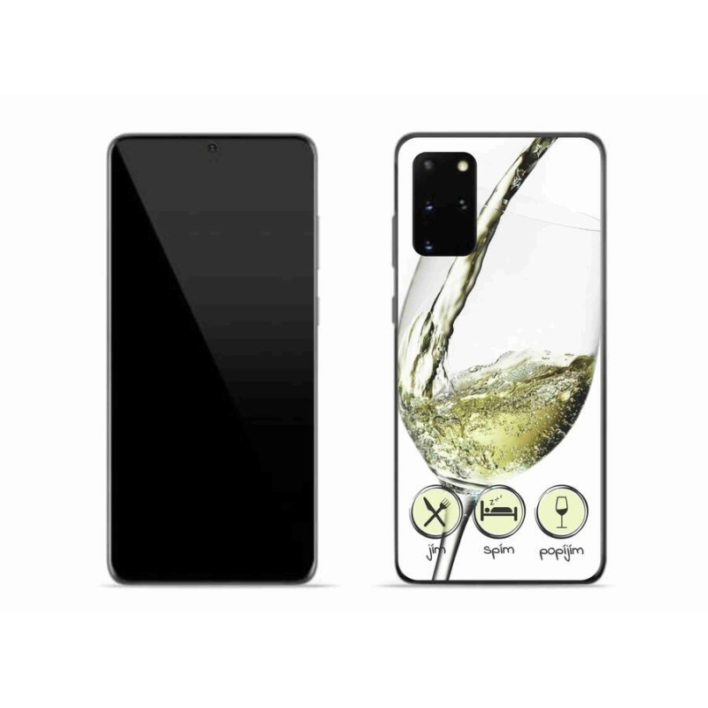 Gél tok mmCase mobiltelefonhoz Samsung Galaxy S20 Plus - borospohár fehér