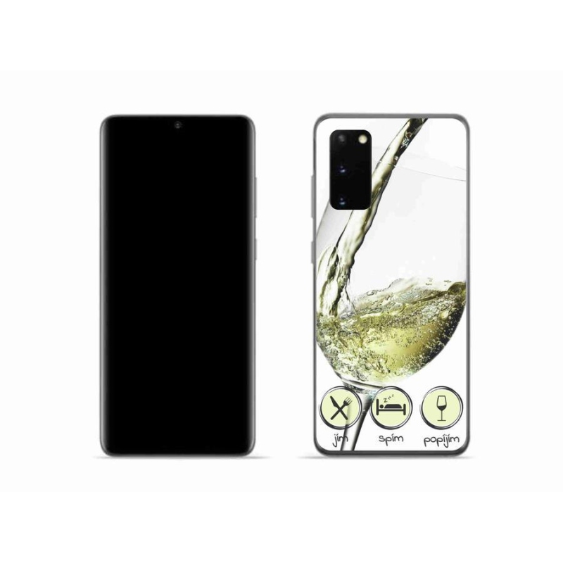 Gél tok mmCase mobiltelefonhoz Samsung Galaxy S20 - borospohár fehér
