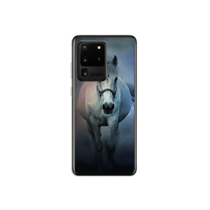 Gél tok mmCase a Samsung Galaxy S20 Ultra készülékhez - futó fehér ló