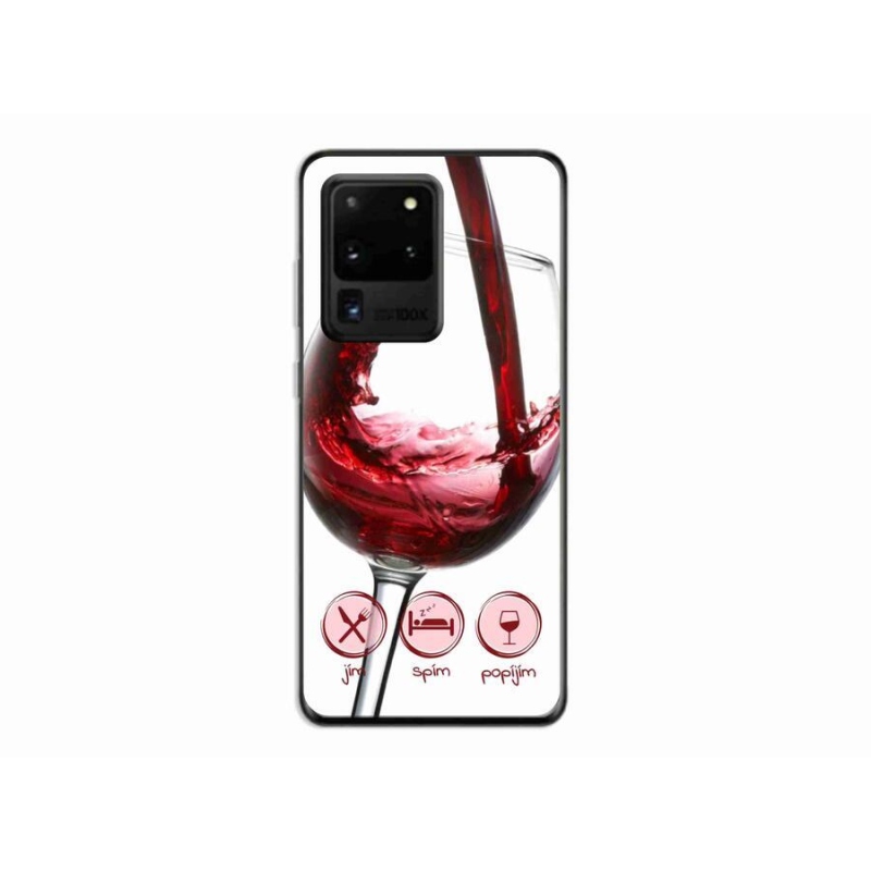 Gél tok mmCase mobiltelefonhoz Samsung Galaxy S20 Ultra - borospohár piros