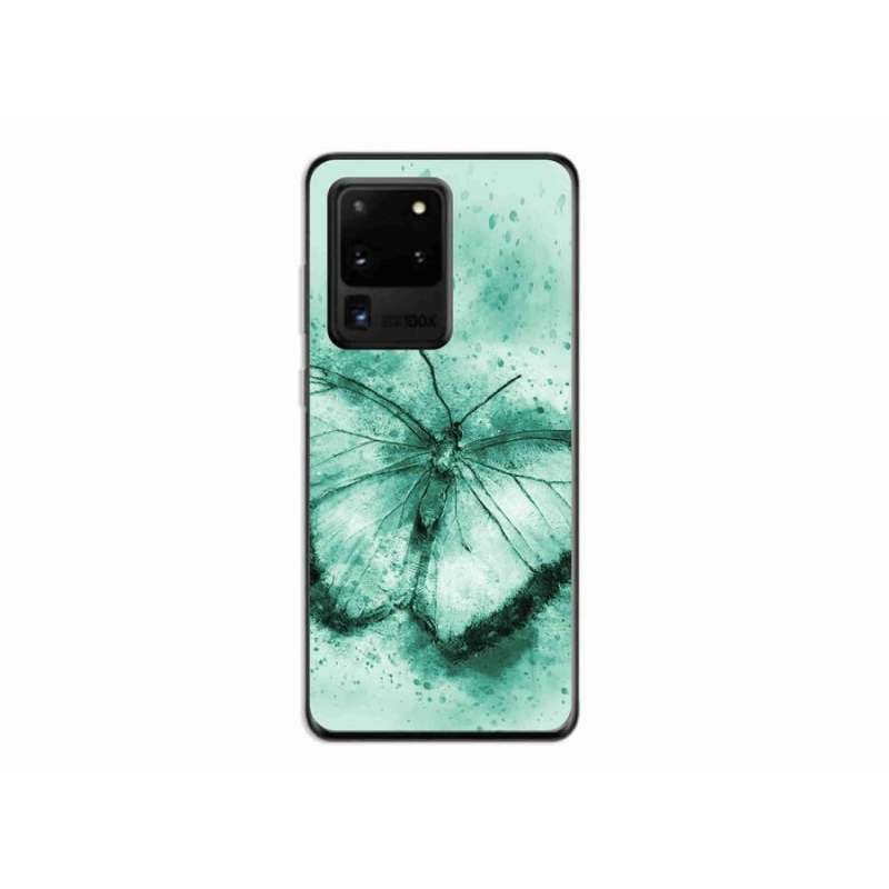 Gél tok mmCase a Samsung Galaxy S20 Ultra készülékhez - zöld pillangó