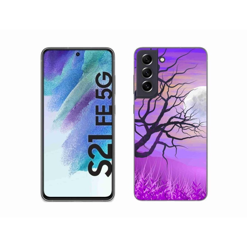 Gél tok mmCase Samsung Galaxy S21 FE 5G - rajzfilmes kidőlt fa mmCase Samsung Galaxy S21 FE 5G-hez