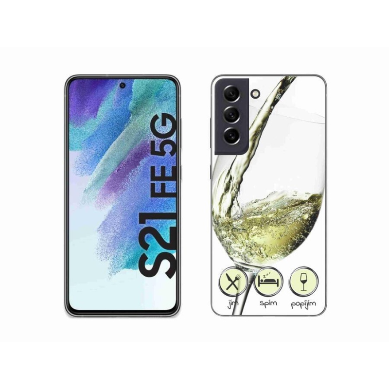 Gél tok mmCase Samsung Galaxy S21 FE 5G - borospohár fehér