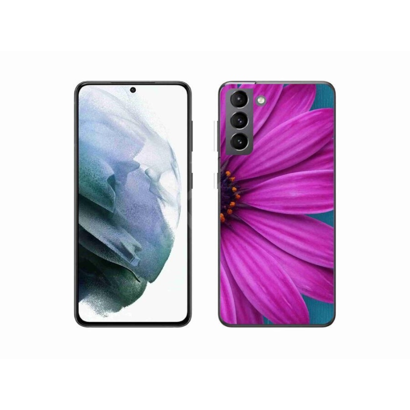 Gél tok mmCase mobiltelefonhoz Samsung Galaxy S21 - lila százszorszép