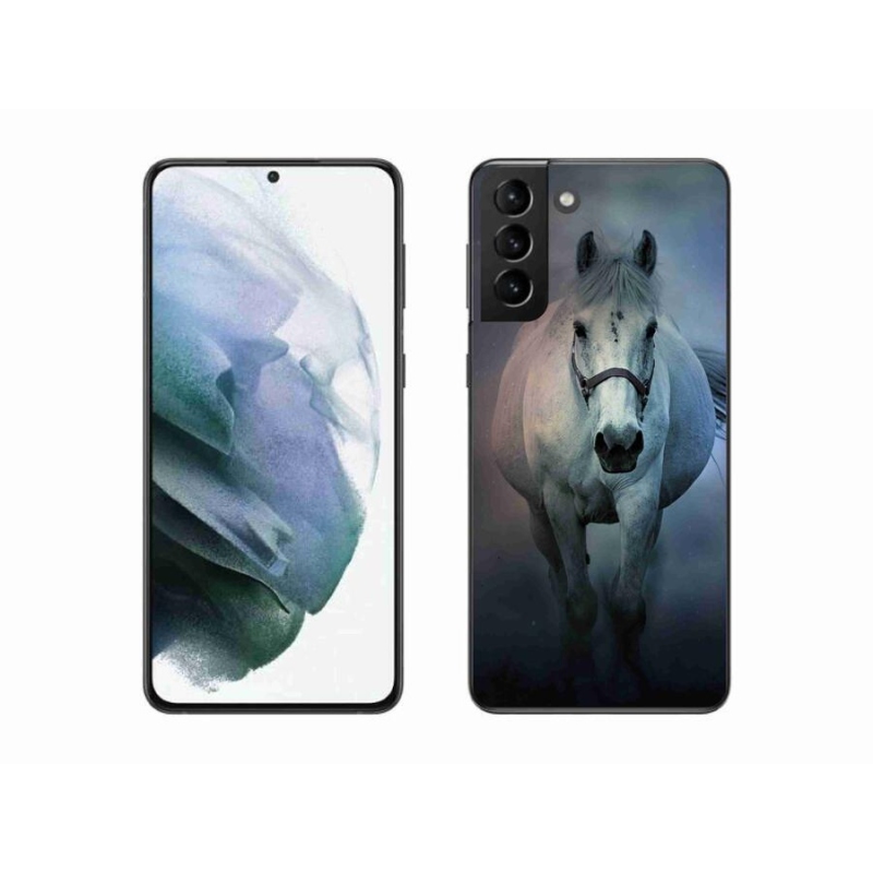 Gél tok mmCase a Samsung Galaxy S21 Plus készülékhez - futó fehér ló