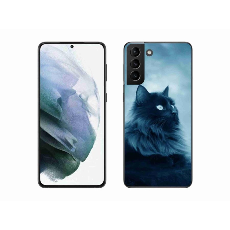 Gél tok mmCase a Samsung Galaxy S21 Plus készülékhez - fekete macska 1