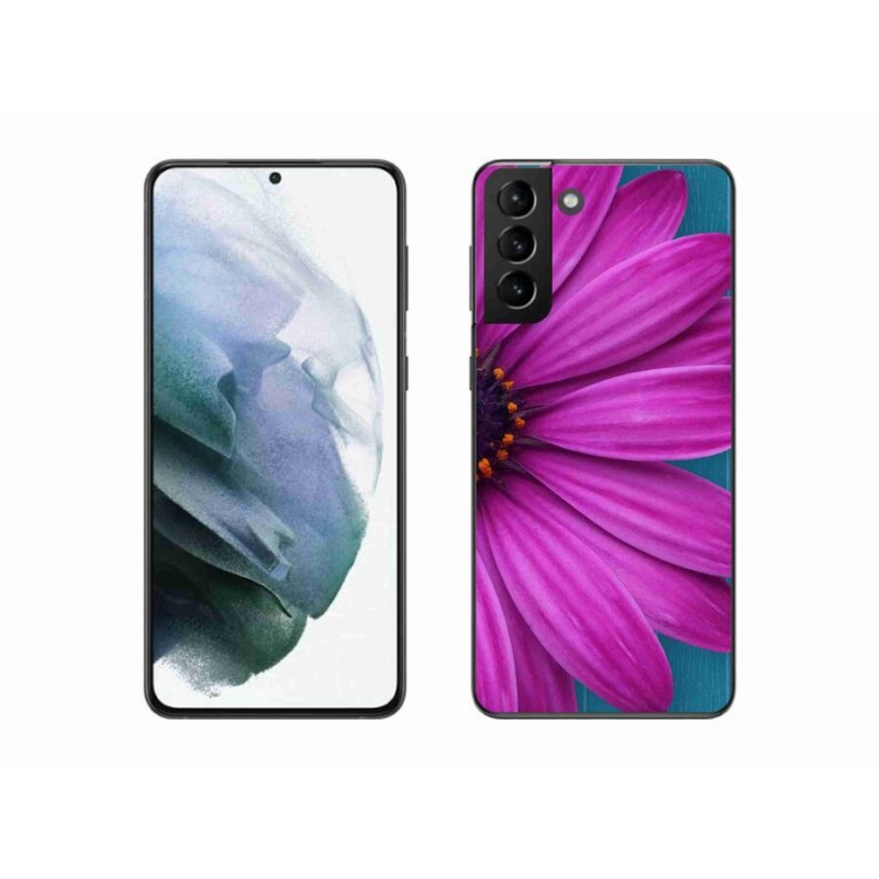 Gél tok mmCase mobiltelefonhoz Samsung Galaxy S21 Plus - lila százszorszép